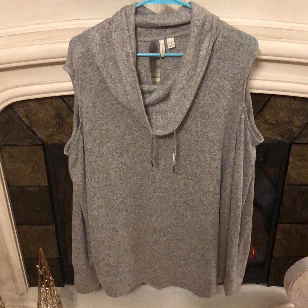 Cato Cowl-neck Open Shoulder Long Sleeve Shirt